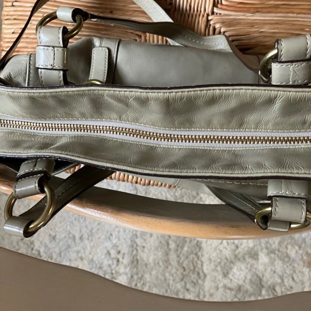 Coach Tan Leather Tote with Gold Accents - Picture 6 of 13